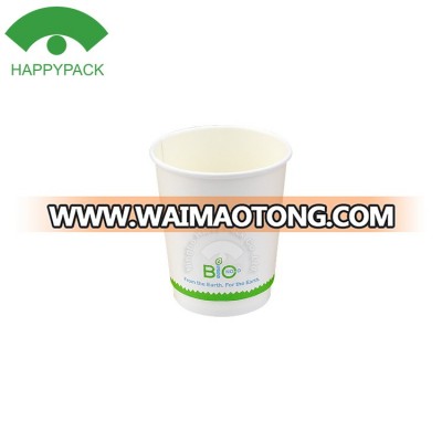 HAPPYPACK 2018 Wholesale Disposable Holiday Double Wall Cup 8oz Hot Coffee PLA Paper Cup