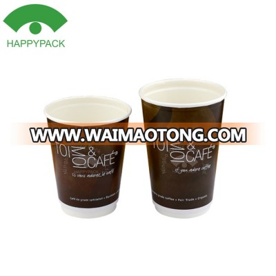 HAPPYPACK 2018 China Wholesale Disposable Good Quality Double Wall Cup 12oz 16oz hot coffee paper cup