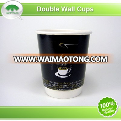 Happypack Double wall Paper Cup 8oz with plastic lids